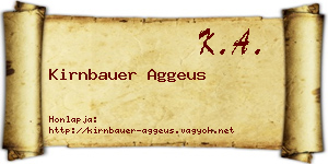Kirnbauer Aggeus névjegykártya